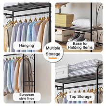 Load image into Gallery viewer, 3 Tiers Rail Wire Garment Rack Heavy Duty Coat Rack for Hanging Clothes Closet
