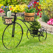 Load image into Gallery viewer, Bicycle Shape Plant Stand Wrought Iron Tricycle Planter Home Garden Patio Decor
