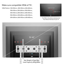 Load image into Gallery viewer, Free Standing Floor TV Stand Portable TV Mount Height Adjust 32"-100" No Drill
