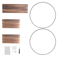 Load image into Gallery viewer, Heavy 3 Tier Decorative Geometric Circle Metal Floating Shelves Rustic Brown
