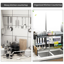 Load image into Gallery viewer, Large Over Sink Dish Drying Rack Stainless Steel Kitchen Supplies Storage Shelf
