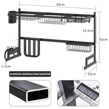 Load image into Gallery viewer, Large Over Sink Dish Drying Rack Stainless Steel Kitchen Supplies Storage Shelf
