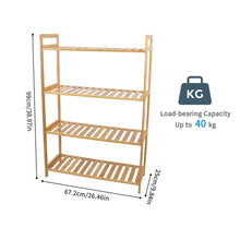 Load image into Gallery viewer, Adjustable Bathroom Kitchen Storage Bamboo 4 Shelves Floor Height Flower Stand

