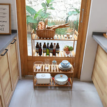 Load image into Gallery viewer, Adjustable Bathroom Kitchen Storage Bamboo 4 Shelves Floor Height Flower Stand

