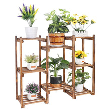 Load image into Gallery viewer, Multi Tier Wood Plant Stand Flower Pot Shelving Unit Display Rack Storage Patio
