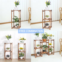 Load image into Gallery viewer, Multi Tier Wood Plant Stand Flower Pot Shelving Unit Display Rack Storage Patio
