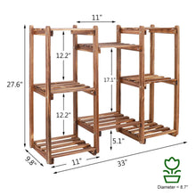 Load image into Gallery viewer, Multi Tier Wood Plant Stand Flower Pot Shelving Unit Display Rack Storage Patio
