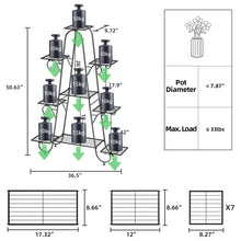 Load image into Gallery viewer, Heavy Duty Plant Stand Flower Pot Holder Corner Rack Metal Shelf Indoor Outdoor
