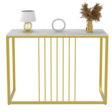 Load image into Gallery viewer, Accent Console Table Gold Metal Frame for Hallway Entryway Living Room Entrance
