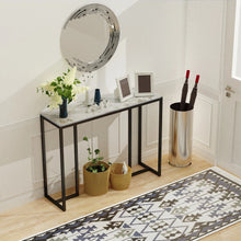 Load image into Gallery viewer, Console Table Narrow Sofa Side Table with Sintered Stone Tabletop Golden Frame
