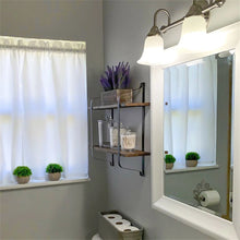 Load image into Gallery viewer, Wall Floating Shelving Unit Living Room Shelf with Dual Layers and Metal Bracket

