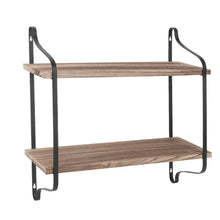 Load image into Gallery viewer, Wall Floating Shelving Unit Living Room Shelf with Dual Layers and Metal Bracket
