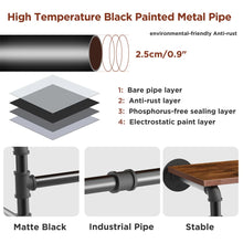 Load image into Gallery viewer, Clothes Rack with Top Shelf Industrial Pipe Wall Mounted Garment Rack Bedroom
