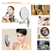 Load image into Gallery viewer, 10x Magnifying Wall Mounted Makeup Bathroom Mirror Adjustable Height Double-Side
