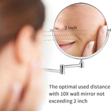 Load image into Gallery viewer, 10x Magnifying Wall Mounted Makeup Bathroom Mirror Adjustable Height Double-Side
