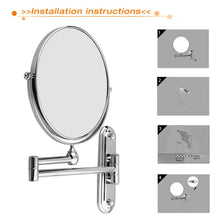 Load image into Gallery viewer, 10x Magnifying Wall Mounted Makeup Bathroom Mirror Adjustable Height Double-Side
