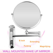 Load image into Gallery viewer, 10x Magnifying Wall Mounted Makeup Bathroom Mirror Adjustable Height Double-Side
