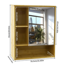 Load image into Gallery viewer, Bathroom Mirror Cabinet Wall Mounted Bamboo Space Saver Medicine Cabinet Storage
