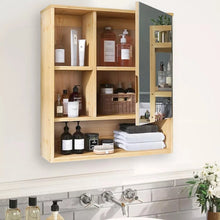 Load image into Gallery viewer, Bathroom Mirror Cabinet Wall Mounted Bamboo Space Saver Medicine Cabinet Storage
