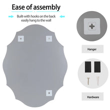 Load image into Gallery viewer, Heavy Beveled Edge Wall Mirror Bathroom Mirror Vanity Scalloped Oval Frameless
