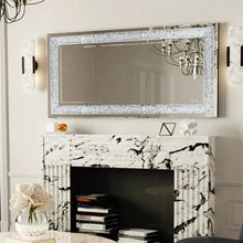 Load image into Gallery viewer, 47 x24 Crystal Crush Diamond Wall Mirror Silver Mirror Gorgeous Rectangle Mirror
