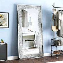 Load image into Gallery viewer, 47 x24 Crystal Crush Diamond Wall Mirror Silver Mirror Gorgeous Rectangle Mirror
