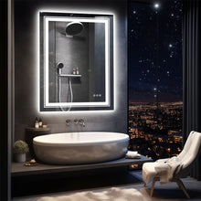 Load image into Gallery viewer, 20x28 inch LED Lighted Bathroom Wall Mounted Mirror with High Lumen Anti-Fog
