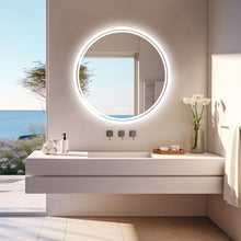 Load image into Gallery viewer, Smart LED Backlit Bathroom Round Mirror with Lights Anti-Fog Dimmable Memory
