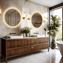 Load image into Gallery viewer, Smart LED Backlit Bathroom Round Mirror with Lights Anti-Fog Dimmable Memory
