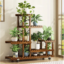 Load image into Gallery viewer, Tall Rolling Plant Stand Multi-Layer Flower Pot Holder Display Shelf Home Garden
