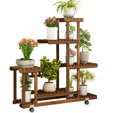 Load image into Gallery viewer, Tall Rolling Plant Stand Multi-Layer Flower Pot Holder Display Shelf Home Garden
