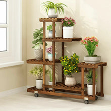 Load image into Gallery viewer, Tall Rolling Plant Stand Multi-Layer Flower Pot Holder Display Shelf Home Garden
