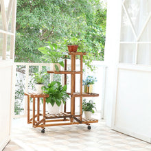 Load image into Gallery viewer, Tall Rolling Plant Stand Multi-Layer Flower Pot Holder Display Shelf Home Garden
