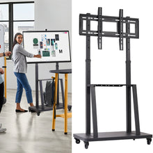 Load image into Gallery viewer, Extra Large Corner Floor 2-Tier Shelves TV Stand Rolling Cart for 32"-80" Screen
