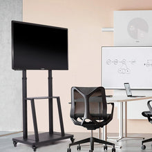 Load image into Gallery viewer, Extra Large Corner Floor 2-Tier Shelves TV Stand Rolling Cart for 32"-80" Screen
