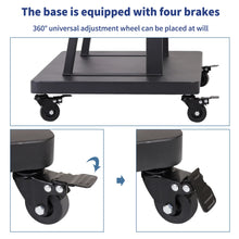 Load image into Gallery viewer, Extra Large Corner Floor 2-Tier Shelves TV Stand Rolling Cart for 32"-80" Screen
