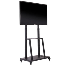 Load image into Gallery viewer, Extra Large Corner Floor 2-Tier Shelves TV Stand Rolling Cart for 32"-80" Screen
