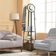 Load image into Gallery viewer, Extra Large Hall Trees Coat Hat Rack Storage 4 Shelves Garment Hanger Wood Metal
