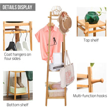Load image into Gallery viewer, Coat Rack Enterway Clothes Stand 3 Tier Storage Shelves Hall Trees with 8 Hooks
