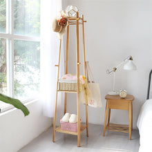 Load image into Gallery viewer, Coat Rack Enterway Clothes Stand 3 Tier Storage Shelves Hall Trees with 8 Hooks
