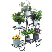 Load image into Gallery viewer, Multi tier Metal Flower Rack Shelf Plant Stand Step Design Indoor Outdoor Garden
