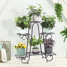 Load image into Gallery viewer, Multi tier Metal Flower Rack Shelf Plant Stand Step Design Indoor Outdoor Garden

