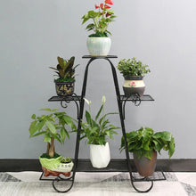 Load image into Gallery viewer, Multi tier Metal Flower Rack Shelf Plant Stand Step Design Indoor Outdoor Garden
