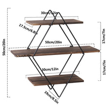 Load image into Gallery viewer, 3 Tier Wall Floating Ledge Shelves Wall Decor Storage Shelf Booke Display Rack
