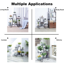 Load image into Gallery viewer, Multi tier Metal Flower Rack Shelf Plant Stand Step Design Indoor Outdoor Garden
