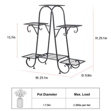 Load image into Gallery viewer, Multi tier Metal Flower Rack Shelf Plant Stand Step Design Indoor Outdoor Garden
