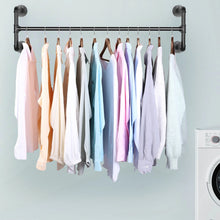 Load image into Gallery viewer, Heavy Duty Detachable Industrial Pipe Clothes Rack Wall Mounted Iron Garment Bar
