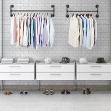 Load image into Gallery viewer, Heavy Duty Detachable Industrial Pipe Clothes Rack Wall Mounted Iron Garment Bar

