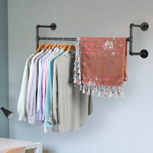 Load image into Gallery viewer, Heavy Duty Detachable Industrial Pipe Clothes Rack Wall Mounted Iron Garment Bar
