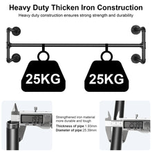 Load image into Gallery viewer, Heavy Duty Detachable Industrial Pipe Clothes Rack Wall Mounted Iron Garment Bar
